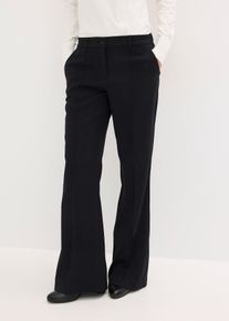 bonprix Femei Pantaloni de costum evazați, negru, 48