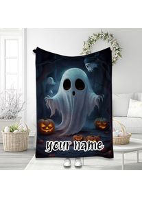 Halloween Ghost Castle digital-printed polyester Bedroom velvet flannel cover blanket Fleece soft sofa cover blankets for beds