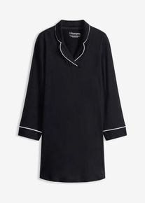 bonprix Női H&aacute;l&oacute;ing puha pamutb&oacute;l, fekete, 52/54