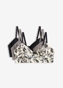 bonprix Női Merev&iacute;tő n&eacute;lk&uuml;li melltart&oacute; bio-pamuttal (3 db-os csomag), b&eacute;zs, 90B