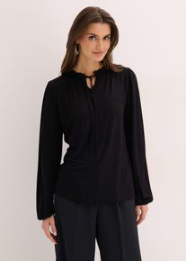 bonprix Femei Bluză cu m&acirc;neci lungi din material cu viscoză, negru, 44/46