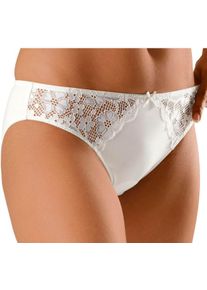 Petite Fleur Dames Slip in bessenrood+cr&egrave;me+zwart ,maat 32/34, Witt, 86% Polyester, 14% Elastan
