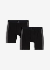 L&aring;nga boxershorts med bomull (2-pack) - svart - storlek 9 (3XL) - bonprix