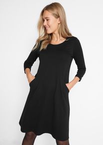 bonprix Femei Rochie tricot Punto di Roma, negru, 40/42