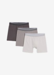 Boxershorts (3-pack) - gr&aring; - storlek 8 (XXL) - bonprix