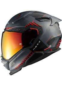 Nexx X.WST3 Fluence, capacete integral , cor: Mate Preto/Cinzento/Vermelho , tamanho: XL