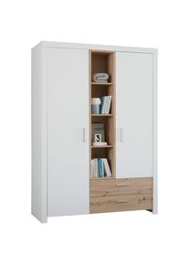 Xora Dreht&uuml;renschrank, Wei&szlig;, Eiche Artisan, Holzwerkstoff, 4 F&auml;cher, 2 Schublade(n) Schubladen, 143x200x55 cm, Beim&ouml;bel erh&auml;ltlich, in verschiedenen Gr&ouml;&szlig;en erh&auml;ltlich, Schlafzimmer, Komplette Schlafzimmer und Serien, Schlafzimmerserien