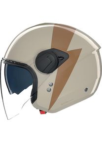 Nolan N20-2 Visor Impeto 343, capacete aberto , cor: Bege/Castanho , tamanho: S