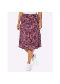 CLASSIC, Damen, Jerseyrock, bordeaux-wei&szlig;-bedruckt, 46, bordeaux-wei&szlig;-bedruckt, bequeme Schlupfform