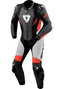 Revit Control, leather suit 1pcs. perforated , color: Black/Neon-Red , size: 56