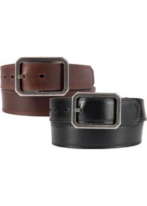 Carhartt Leather, cintur&oacute;n reversible , color: Marr&oacute;n Oscuro/Negro , tama&ntilde;o: W40