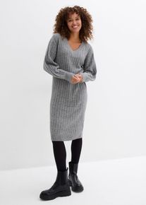 Strikkekjole, gr&aring;, st&oslash;rrelse 52/54 (XXL), bonprix
