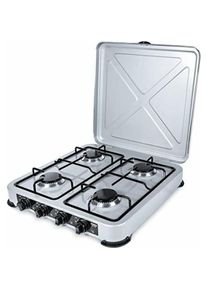 Promis KG400 Vierbrenner-Gasherd, Kochplatte, Silber