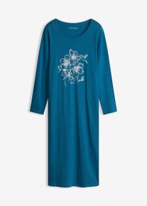 bonprix Femei Cămașă de noapte din bumbac 100%, albastru, 36/38