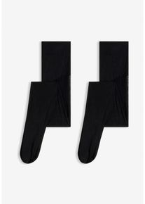 bonprix Femei Dresuri cu chilot subțiri, 30 DEN cu talie confortabilă (set 2 perechi), negru, 40/42