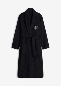 bonprix Frottee Bademantel, schwarz, 100% Baumwolle,Frottee