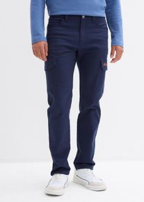 Pantalon extensible slim et droit poches cargo - bleu - taille 46 avec coton - bonprix