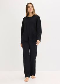 Pyjama en coton doux - noir - taille 58/60 (3XL) - 100% coton - bonprix