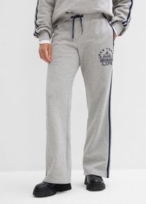 Pantalon de jogging doux en coton m&eacute;lang&eacute; - gris - taille 46/48 (L) avec coton - bonprix