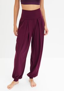Pantalon de sport ample avec taille retroussable - violet - taille 50/52 (XL) - Viscose - bonprix