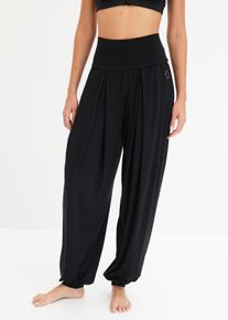 Pantalon de sport ample avec taille retroussable - noir - taille 50/52 (XL) - Viscose - bonprix