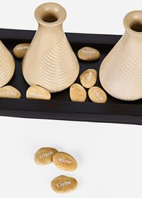 Vase sur plateau - blanc - taille 11x44 cm - bonprix