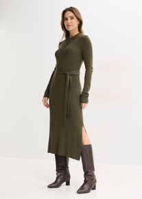 Robe en maille c&ocirc;tel&eacute;e - vert - taille 42/44 (M) - Viscose - bonprix