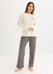 Pyjama doux - beige - taille 50/52 (XL) - 100% coton - bonprix