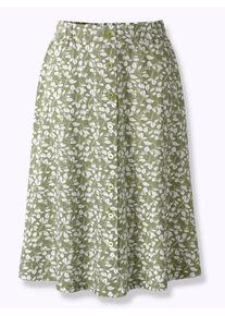 Damen Schlupfrock mit imitierter Knopfleiste in schilf-wei&szlig;-bedruckt ,Gr&ouml;&szlig;e 19, WITT, 100% Baumwolle