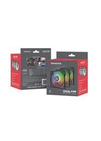 Venti&aacute;tor Genesis OXAL 120 ARGB, 3-Pack, čierny