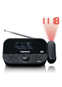 Lenco, Uhrenradio &raquo;CR-615BK&laquo; ( Digitalradio (DAB+) FM-Tuner ) DAB+/FM‐Radiowecker mit Zeitprojektion, Dual‐Alarm, Sleep‐Timer, Schwarz, Kompaktes 