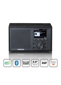 Lenco, Digitalradio (DAB+) &raquo;DAR-017&laquo; (Bluetooth Digitalradio (DAB+) FM-Tuner ) kompakt, inkl. Bluetooth, Doppelwecker, Schwarz/Anthrazit, 10 DAB+ & 10