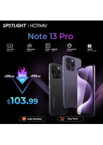 [World Premiere] HOTWAV Note 13 Pro Smartphone 6.6'' HD+ Android 13 16GB+256GB Octa-Core Mobile Phone 50MP 5160mAh Cellphone