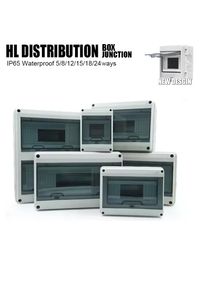 IP65 Eight Way Waterproof Distribution Box Circuit Breaker Junction Case Plastic Electrical Panels Connectors Terminals Boxes ﻿