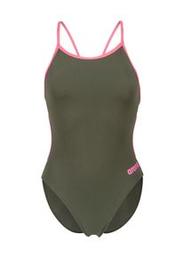 arena Str&oacute;j kąpielowy 'LACE BACK SOLID' dla kobiet oliwkowy / r&oacute;żowy Rozmiar XS
