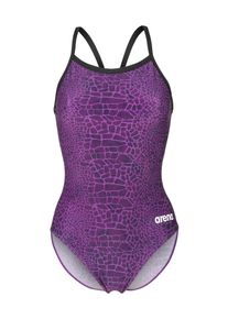 arena Str&oacute;j kąpielowy 'Snakeskin Lightdrop Back' dla kobiet fioletowy / jasnofioletowy / biały Rozmiar XS