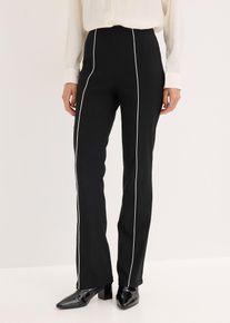 Bukse i bengalin med stretch flared, svart, st&oslash;rrelse 52, bonprix