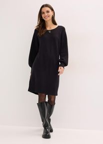 Kort strikket kjole, svart, st&oslash;rrelse 48/50 (XL), bonprix