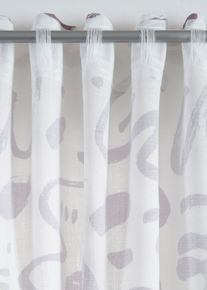 Gardin i strukturmateriale f&aring;s ogs&aring; i ekstra lang (1-pack), gr&aring;, st&oslash;rrelse 145x135 cm, bonprix