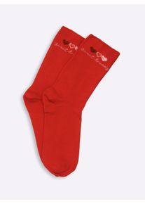 w&auml;schepur Damen Damen-Socken in rot ,Gr&ouml;&szlig;e 39-42, Witt, 80% Baumwolle, 18% Polyamid, 2% Elasthan
