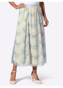 Damen Bahnenrock im Grafik-Dessin in eisblau-vanille-bedruckt ,Gr&ouml;&szlig;e 38, WITT, 100% Polyester