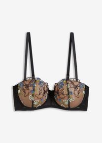 Soutien-gorge balconnet &agrave; armatures orn&eacute; de broderies - noir - taille 100C - bonprix