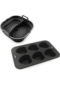 LIVOO Set aus 2 Silikonformen, Backform, Schwarz