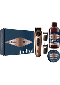 Gillette, Trimmer + Haarschneider, Geschenkset King C Barttrimmer PRO, Bartshampoo + Bartbalsam