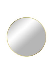 Wandspiegel , Messingfarben , Glas, Metall , rund , 60x60x3 cm , Garderobe, Garderobenspiegel