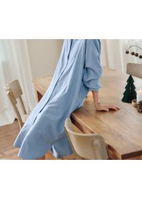Tchibo - Flanell-Nachthemd - Damen - Gr. L - blau