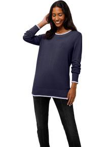 Heine Damska Pul&oacute;ver, jemn&yacute; &uacute;plet, kontrastn&yacute; lem n&aacute;morn&iacute;cka modr&aacute; veľkosť 50