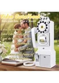 32GB Retro Telephone Video Guestbook 1080P HD Recording Wedding Anniversary Party Guest Blessing Sign-In Device Unique Gift