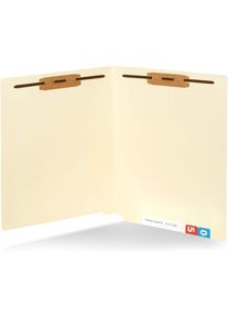 Heavyweight Manila Fastener File Folders with End Tabs, 2 Fasteners, Letter Size, 50 Pack for Office and Medical Use