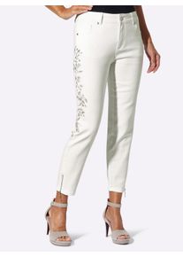 Dames 5-pocketjeans met push-up-effect in wit ,maat 36, WITT, 98% Katoen, 2% Elastan